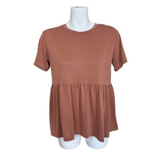 American Eagle Short Sleeve Crew Neck Baby Doll Top/Tee Medium